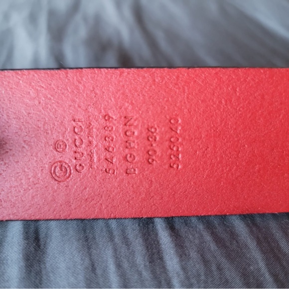 Red leather Gucci belt - Picture 2 of 3